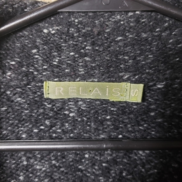 Relais Mohair Blend Floral Applique Sweater 2 Button Blazer-Size S - Picture 7 of 9